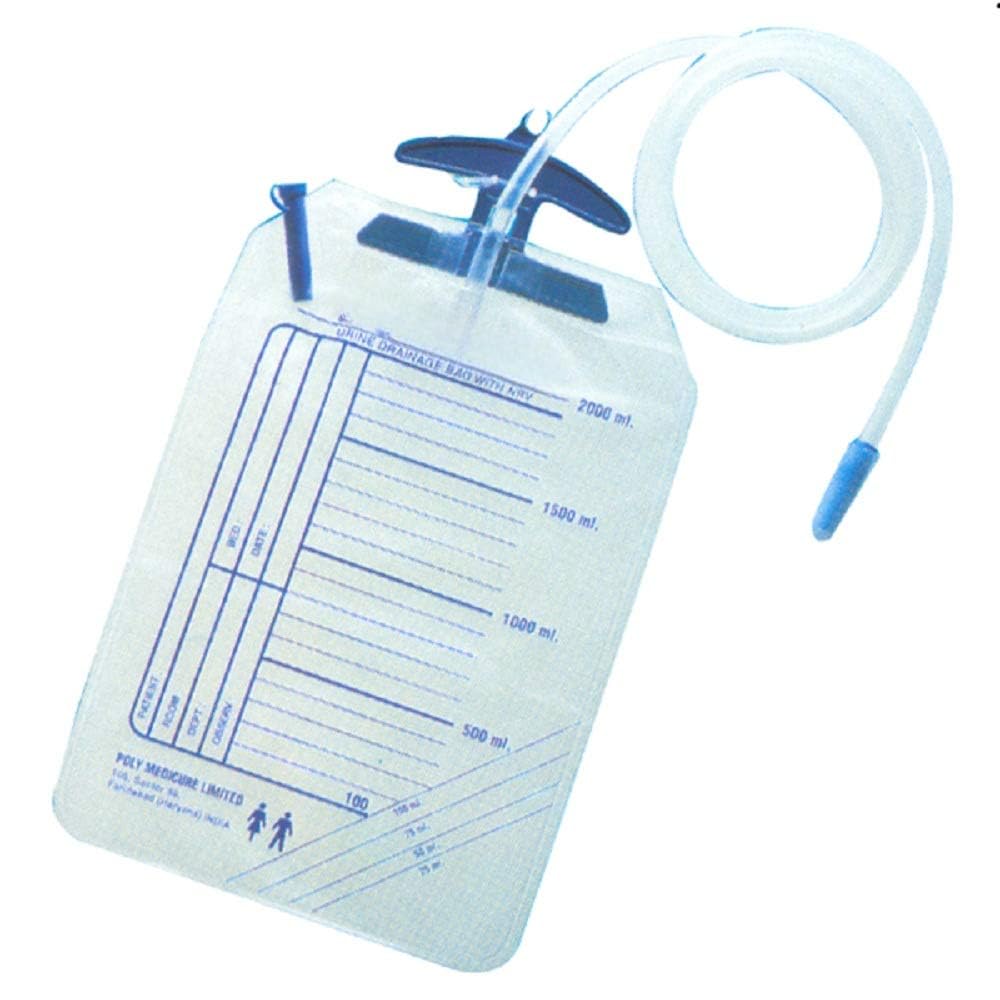 B Eight Urine Collection Bag | 2000 ml Disposable Drainage Bag with Tube | Medical Grade Leak Resistant Urinary Collection Bag for Home & Daily Care Use | Pack Of 5-image-17
