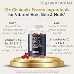Sugar-Free Hair, Skin & Nails Gummies | Full Complex + 5,000 mcg Biotin | Supports Hair Growth, Vibrant Skin, & Strong Nails for Women & Men | Vegetarian, Non-GMO Verified, Made in USA - Image 2