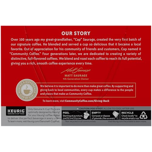 Image of Community Coffee Signature Blend, Dark Roast Single-Serve Keurig K-Cup Pods, 12 Count (Pack of 1)