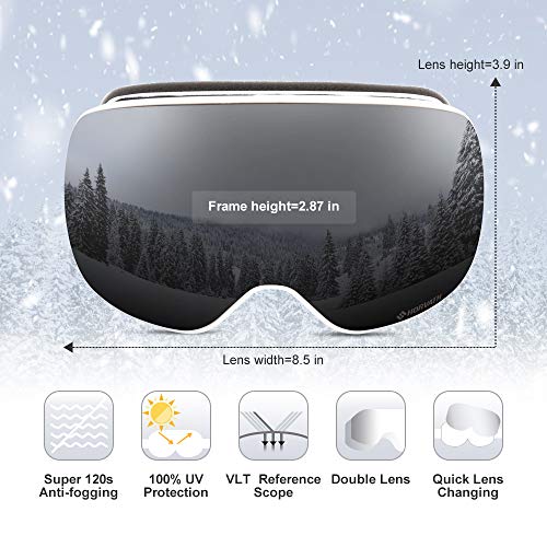 Sh Horvath Ski Snowboard Goggles Magnetic Mirrored Lens 120S Anti-Fog For Adult #TOP1