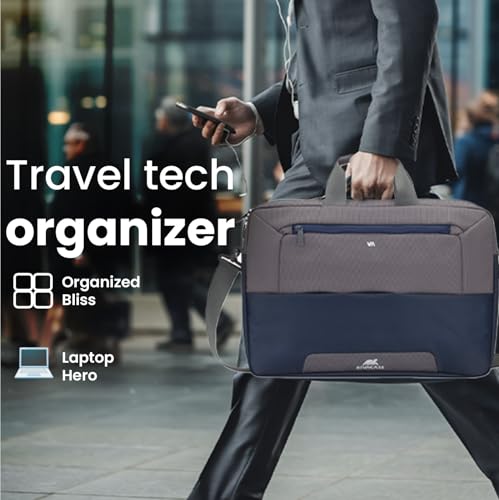 Image of RIVACASE Suzuka 7757 Steel Blue /Grey Laptop Bag 17.3 inch Inches