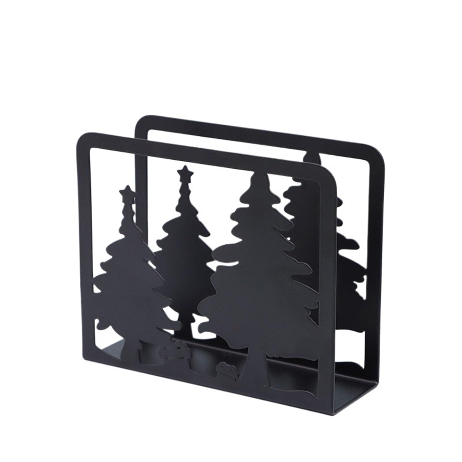 Napkin Holder Black Creative Premium Napkin Holder, Openwork Design, Iron Metal Tissue for Hotels and Restaurants(Black-07)