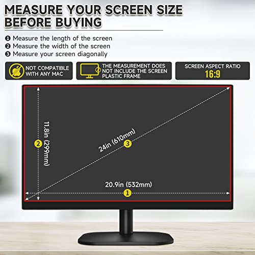 24 Inch Computer Privacy Screen Protector, Anti Glare & Anti Scratch Monitor Screen Filter Compatible With All 24 Inch Widescreen Computer With 16:9 Aspect Ratio #TOP1
