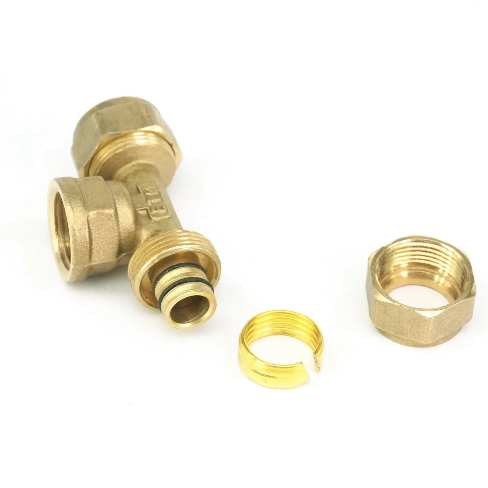PEX-AL-PEX Tube Diamètre extérieur 16/18/20/25 mm - Raccord en laiton femelle 3 voies pour chauffe-eau solaire (14 x 18 mm)