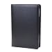 Chris-Wang 1Pk PU Leather Zipper Binder Business Zippered 6-ring Portfolio Planner -Filler Paper, Pagefinder Ruler, Calculator, Clear PVC Card Bag Included (A6, Black)
