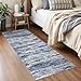 SIILOOM 2x5 Modern Abstract Runner Rug for Hallways, Navy Blue Gray Neutral Multi Super Soft Hallway Decor Kitchen Rugs with Non-Slip, Non-Shedding Washable Rug for Hallways Entryway Bedroom Indoor