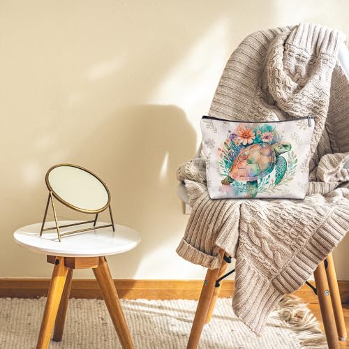 Sea Turtle Makeup Bag- Sea Turtle Gifts for Turtle Lovers Women Girls Friends, Turtle Cosmetic Bag for Purse Travel Bag, Turtle Zippered Bag for Women4