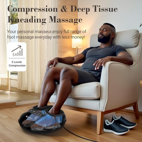 CuPiLo Shiatsu Foot Massager with Heat - [2025 Upgraded Vision] Foot Kneading Massage with Remote Control, Feet Massager for Plantar Fasciitis, Adjustable Compression & Heat for Neuropathy - Image 6