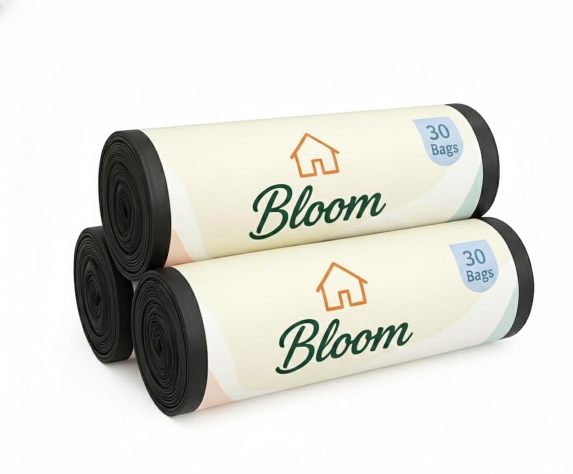 Bloom Garbage Bag Roll Heavy Quality with drawstring | 100% Compostable Garbage Bags | Medium Size | 30 Bags Per Roll | Waste Bag Size 21" x 19" (3)-image-20
