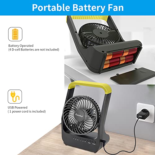 Gazeled-Battery-Operated-Fan-Super-Long-Lasting-Battery-Powered-Fans-for-Camping-Portable-D-Cell-Desk-Fan-with-Timer-3-Speeds-Whisper-Quiet-180-Rotation-for-OfficeBedroomOutdoor-5