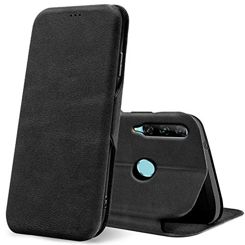 Verco Case per Huawei P Smart+ 2019 Custodia, Cover a Libro Pelle PU per Huawei P Smart Plus 2019 Custodia Premio Booklet Protettiva, Nero