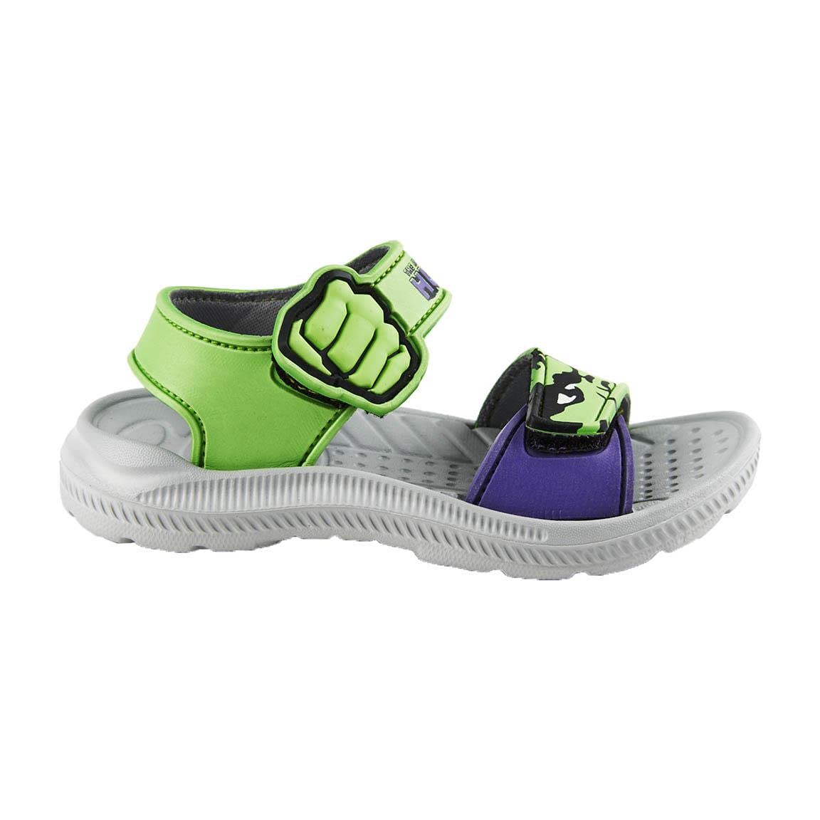 CERDÁ LIFE'S LITTLE MOMENTS Hulk Sandals - Green and Purple - UK Size 7 JNR - Made of 100% EVA - Beach Sandals with Velcro Closure - Original Product Designed in Spain