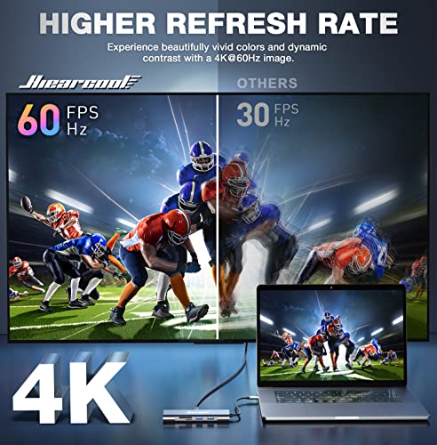 Hiearcool UCN3610 Usb C Hub Ethernet,4K@60 Usb C To Hdmi Hub,8In1 Multi-Port Usb C Adapter Type C Dock Dongle Compatible thumb #1