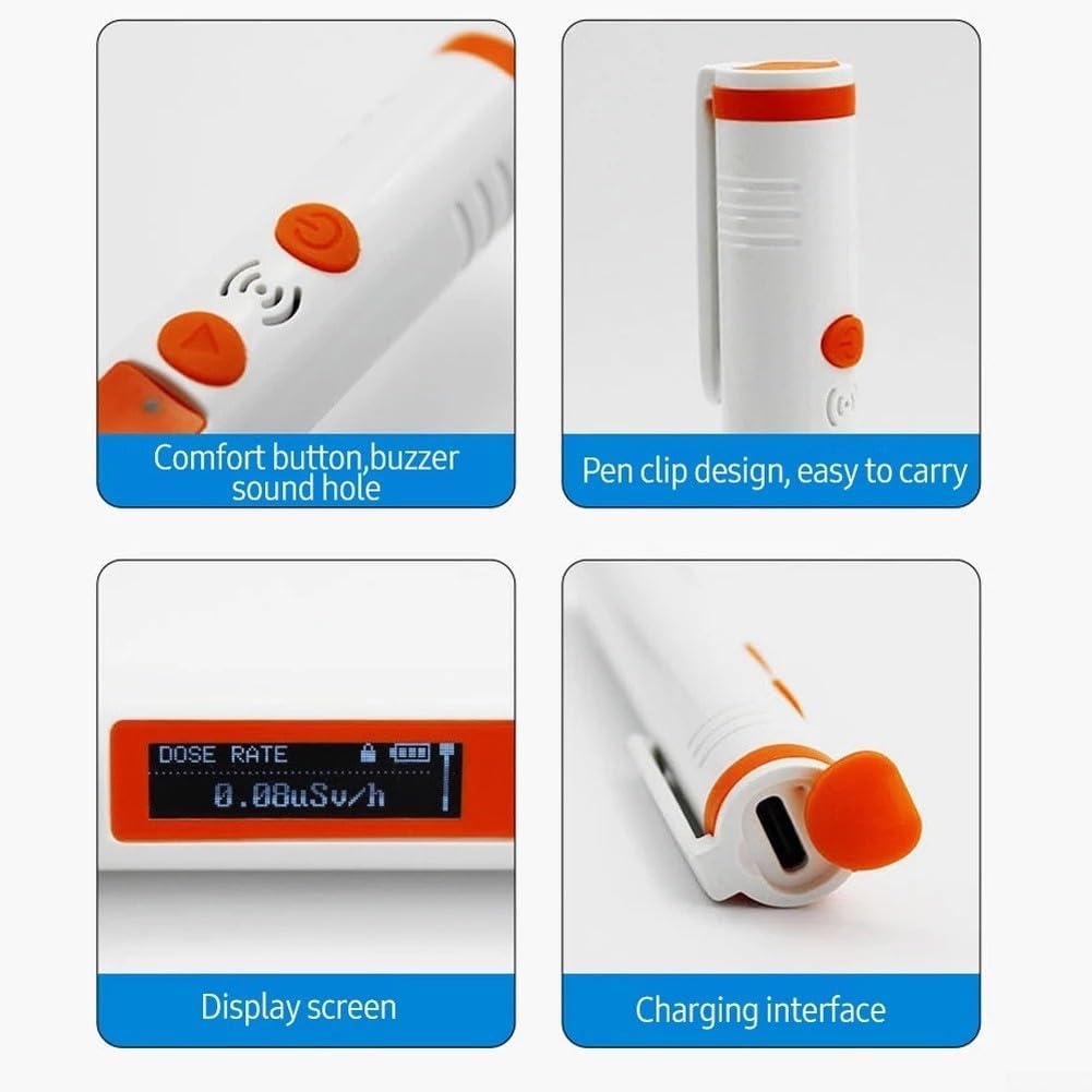 Détecteur de rayonnement nucléaire de poche pour compteur Geiger 48 mm Capteur | ABS, alarme de dose, kit d'inspection intérieur et extérieur