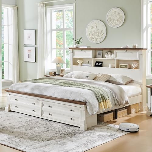 Farmhouse King Size Bed Frame with 54