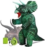 wylksylk Triceratops Costumes for Adults,Dinosaur Costume Adult,Inflatable Dinosaur Costume Adult (green)