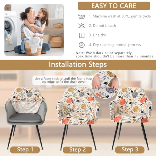 MEIVINES Stuhlhussen Stretch Stuhlbezug Sesselbezug 2er Set Stuhlhussen Schwingstühle mit Armlehnen Abnehmbare Schonbezug für Bürostühle Esszimmerstühle Schminktisch Stuhl Küchenstühle