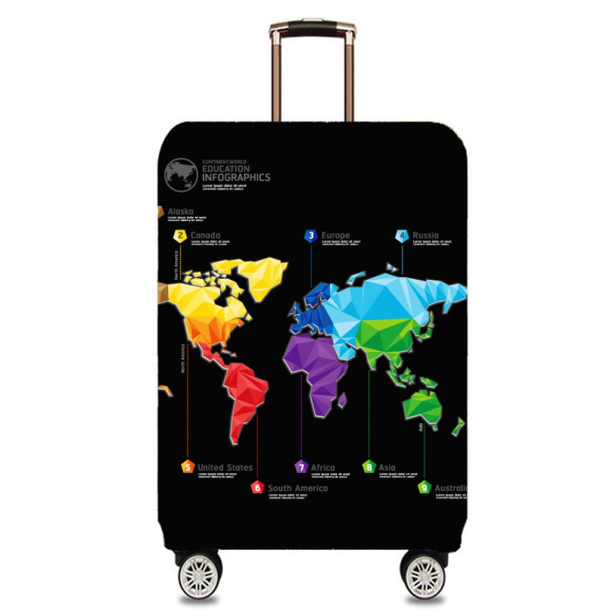 Abaodam Copri Valigia Elastico in Poliestere e Spandex Doppia Cerniera, Protezione Facile da Maneggiare per Valigie da Viaggio, Adatto per Aeroporti e Vacanze