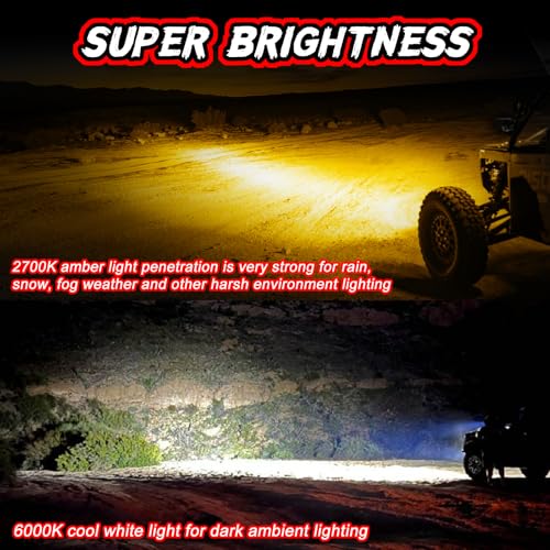 Image of LED Pods Amber 3 Inch Off Road Driving Fog Pod Light Bar