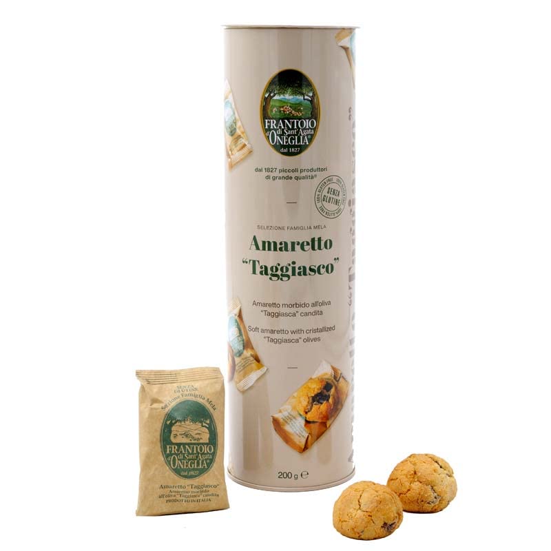 Amaretto suave con aceitunas Taggiasca confitada 200 gr