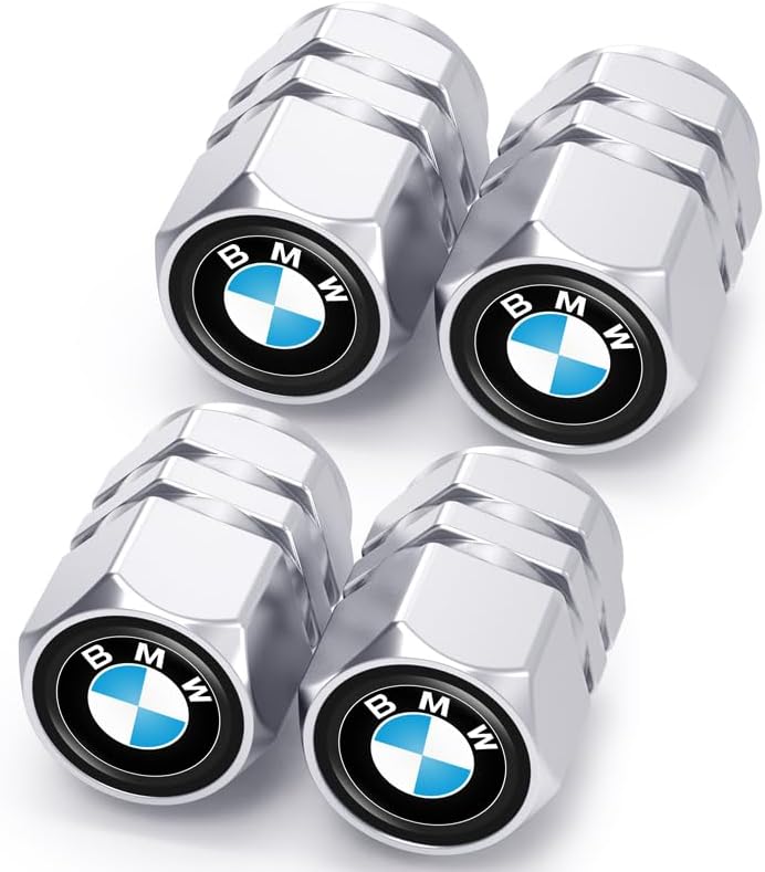 Car Tire Valve Stem Caps for Automobiles,Dust Caps Compatible with Porsche Car Tires，Alloy Leak-Proof Valve Cover Silver