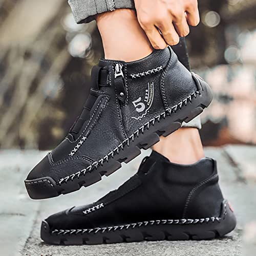 Mens Casual Loafers Flat Shoes Fashion Sneakers Leather Oxfords Work Ankle Chukka Boots Sneaker for Men Fashionable Flats Oxford Shoes3