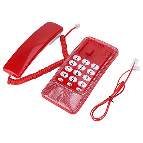 Teléfono fijo con cable para muro sin identificador rojo miniatura 7