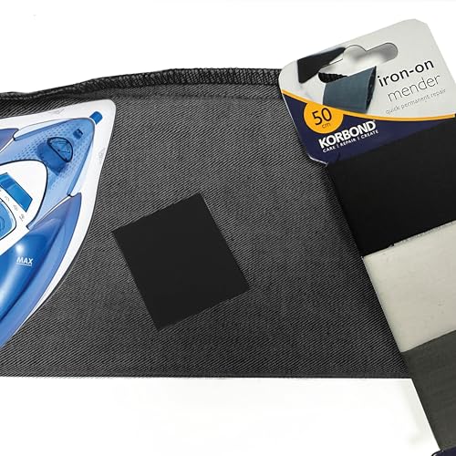 Korbond Fabric Repair Tape/Patch - Iron On - Pack Of 3 – Black, White & Grey – Each 3.8cm x 50cm – Total 1.5m Tape – Invisible Permanent Mending - Ideal for Fixing Clothes & Garments - Image 4