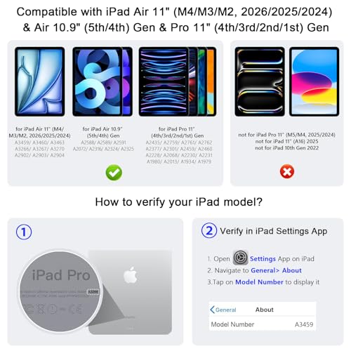 Image of RAYMCRAFT for iPad Air 11 inch Case with Keyboard (M4 /M3 /M2, 2026 /2025 /2024), iPad Pro 11 (4th /3rd /2nd /1st Gen) & Air 5 /4th Magic Keyboard Case, 11 Colors Backlit, Multi-Touch Trackpad, Blue