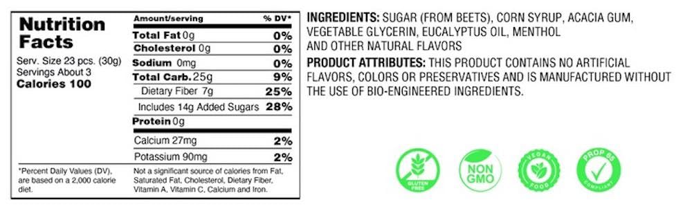 CHIPS Eucalyptus Menthol Italian Throat Pastilles, Soothing and Refreshing, All-Natural Vegan Candy, Gluten Free, Non-GMO, Prebiotic, 14 Oz, 350 Count