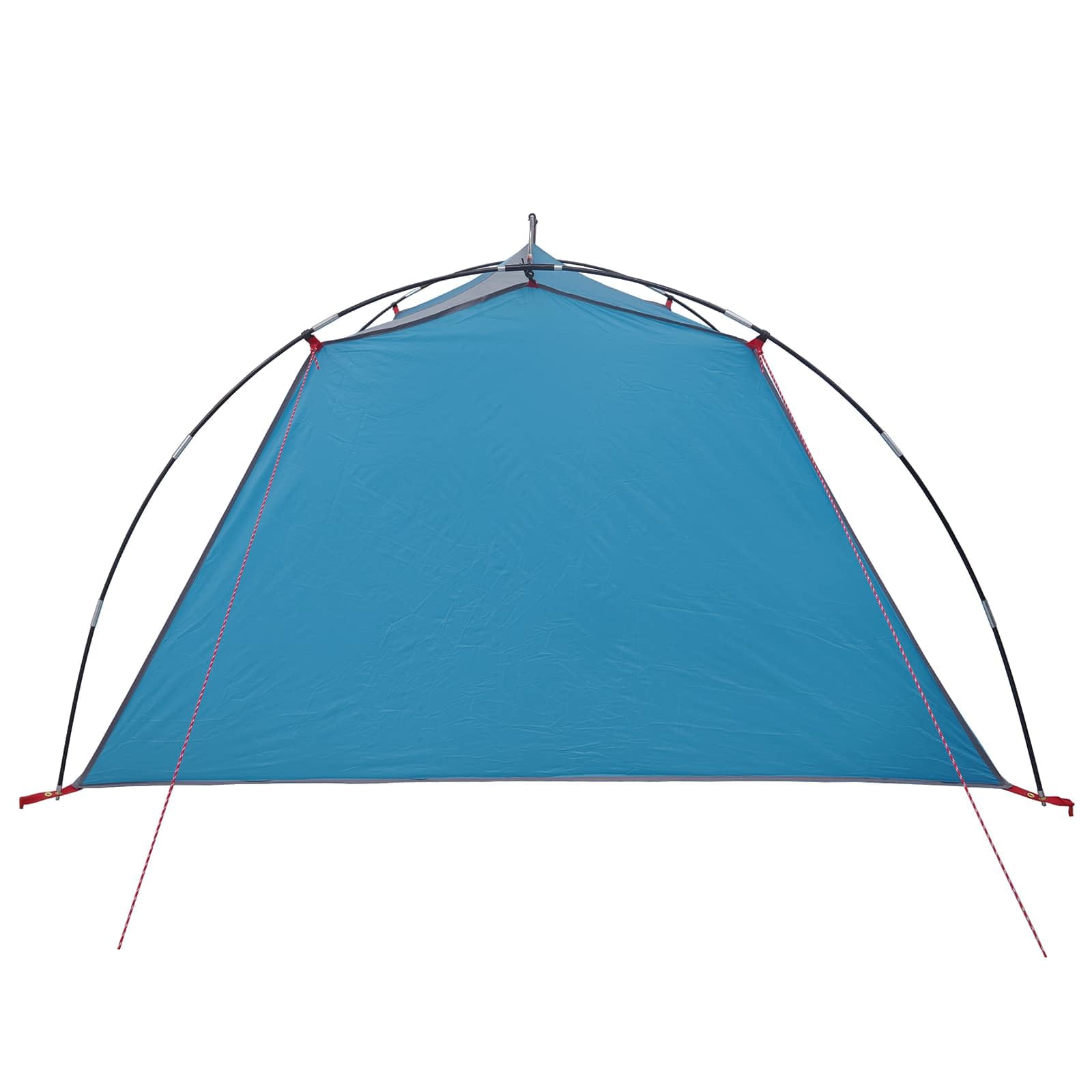 Tunnelzelt Blau 4-Personen aus 185T Polyester mit PU-Beschichtung, wasserdicht, UV-Schutz, leichtes Campingzelt für Outdoor, Festival, Wandern und Strand mit stabilem Gestänge