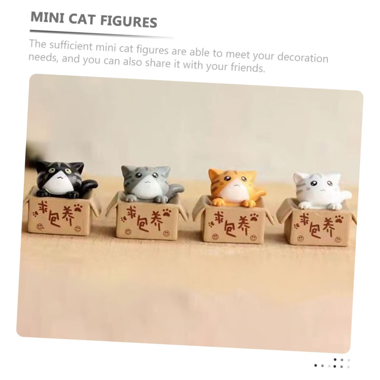 Abcsweet 8 pezzi tazza da tè cani gatto figure miniature ornamenti micro paesaggio statua giocattolo desktop auto decorazioni per la casa