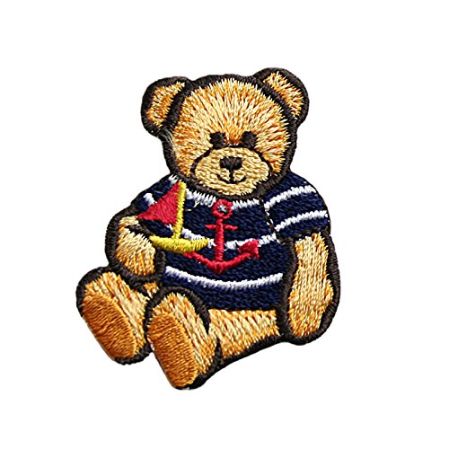 Altotux Nautical Sailor Pirate Cute Teddy Bear Embroidery Iron On Patch Applique (Nautical Bear)
