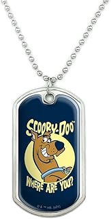 GRAPHICS & MORE Where Are You Scooby-Doo Military Dog Tag Pendant Necklace with Chain