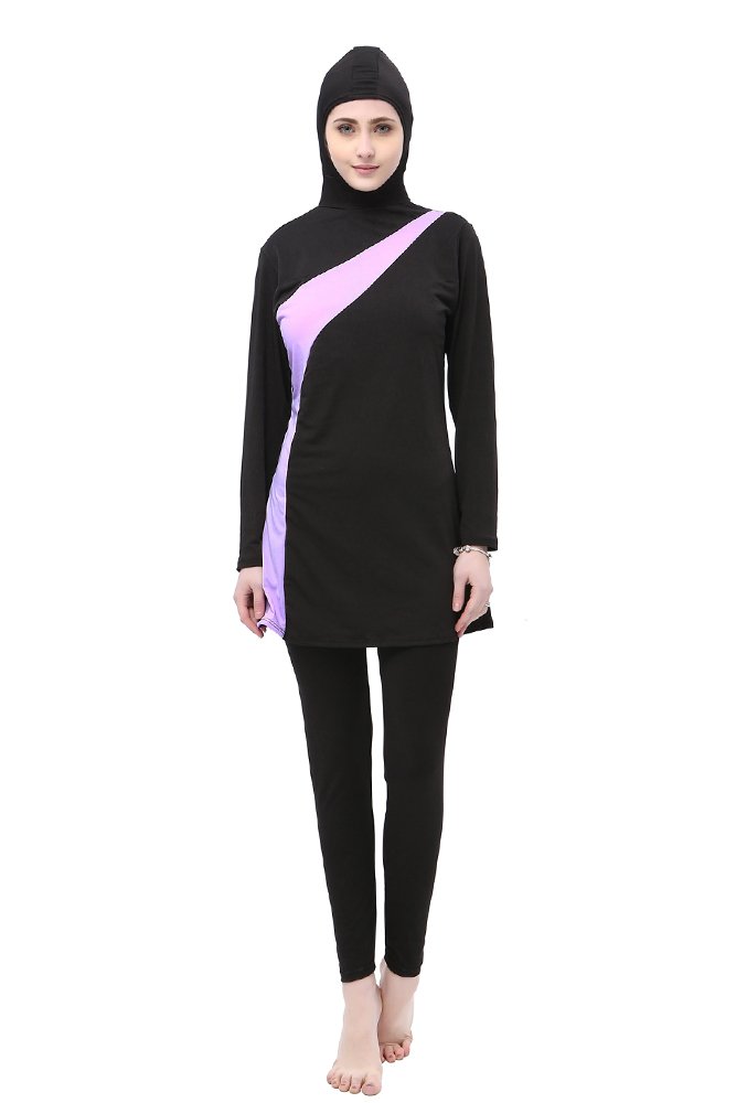 Maillot de Bain Musulman Burkini à Manches Longues Beachwear pour Femmes