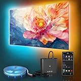 PWAYTEK TV LED Backlight with HDMI 4K30Hz Sync Box, LED Lights for 55-85 inch Screens, 16.4ft RGB Led Strip Lights Auto Sync to Screen& Music, Color Changing Lights for TV, APP Control