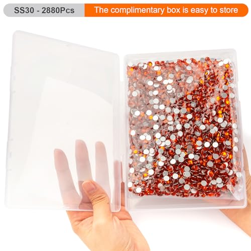 Image of Flatback Rhinestones Bulk, 2880PCS Hyacinth Rhinestones for Clothes DIY Decoration Crafts, Hyacinth, SS30, 6.3-6.5mm