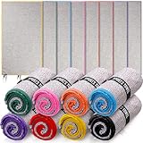 Peryiter 8 Pack Microfiber Quick Dry Gym Towels, Odor-Free Absorbent Fiber, Fast Drying Working Out Towel for Men & Women Hot Yoga Sweat Sports Exercise Fitness Gear(Bright Color)