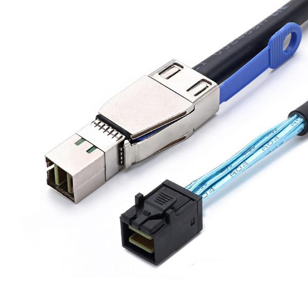 JMT Mini SAS HD SFF-8644 avec IC vers SAS HD SFF-8643 Câble de pile de serveur (SFF-8644 à SFF-8643, 100 cm)