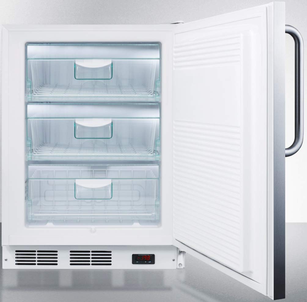 Summit Vt65ml7cssada Upright Freezer, Stainless Steel on Fridge.com - View 3