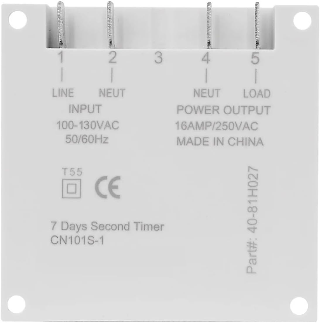 CN101S 1 Second Interval 5V 12V 24V 110V 220V Digital LCD Timer Switch 7 Days a Week programmable time Relay Programmer(110VAC)