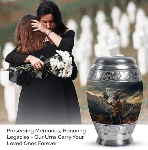 Image of Native American Urn for Ashes - Women's Adult Female Mother Cremation Urn - (10 inch Pack of 1), MON-URN-3862-URN