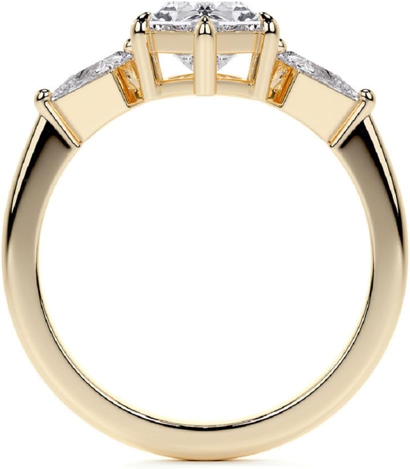 Dutch Marquise Cut Moissanite Diamond Engagement Ring, 3.0 CT 14K/18K Gold, Side Stone Anniversary Promise Ring Gift For Her