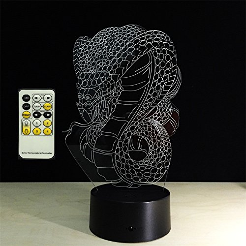 ATD® Drachen Schlange 3D Illusion Glow LED Bunten Tischlampe Mit 15 Tasten Fernbedienung