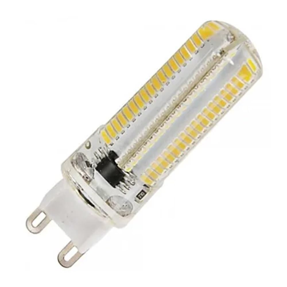 Iluminación KJXP, Paquete de 50, bombillas LED de maíz AC220V G9 9W 900Lm 3014SMD-152 bombillas LED for focos lámparas de cuerpo Sillcone(Warm White)