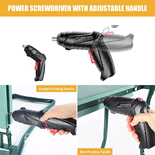 Electric Screwdriver, Rechargeable Cordless Screwdriver With 48Pcs Screwdriver Set, Pivoting Handle&Led Light, Ghavii 3.6V Power Screwdriver With Carrying Case #TOP4