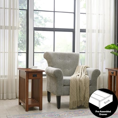 Leick Home 8202 Mission Impeccable End Table With Drawer, Made With Solid Wood, Narrow Side Table For Living Room thumb #7
