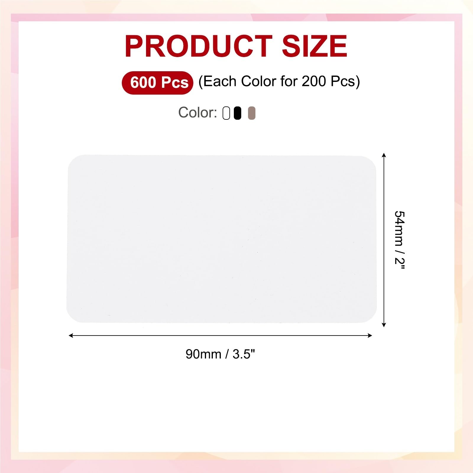 Tarjetas de visita de papel kraft en blanco, 300/600 unidades de 8.9 x 5.1 cm, tarjetas de visita en blanco pequeñas, tarjetas de notas, papel de manualidades para recuerdos de juegos de nombres (3