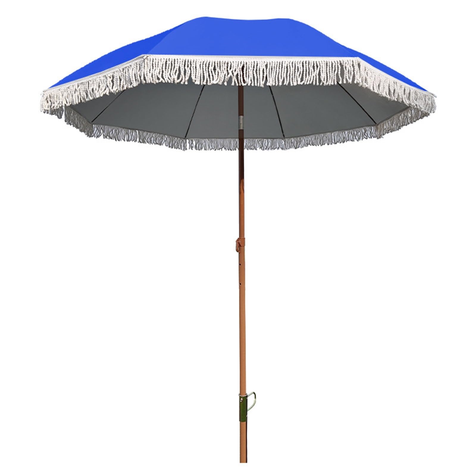 Zewnętrzny wiatroszczelny parasol tarasowy, przenośny parasol z frędzlami z pokrętłem przechylnym do basenu plażowego ogrodu na podwórko