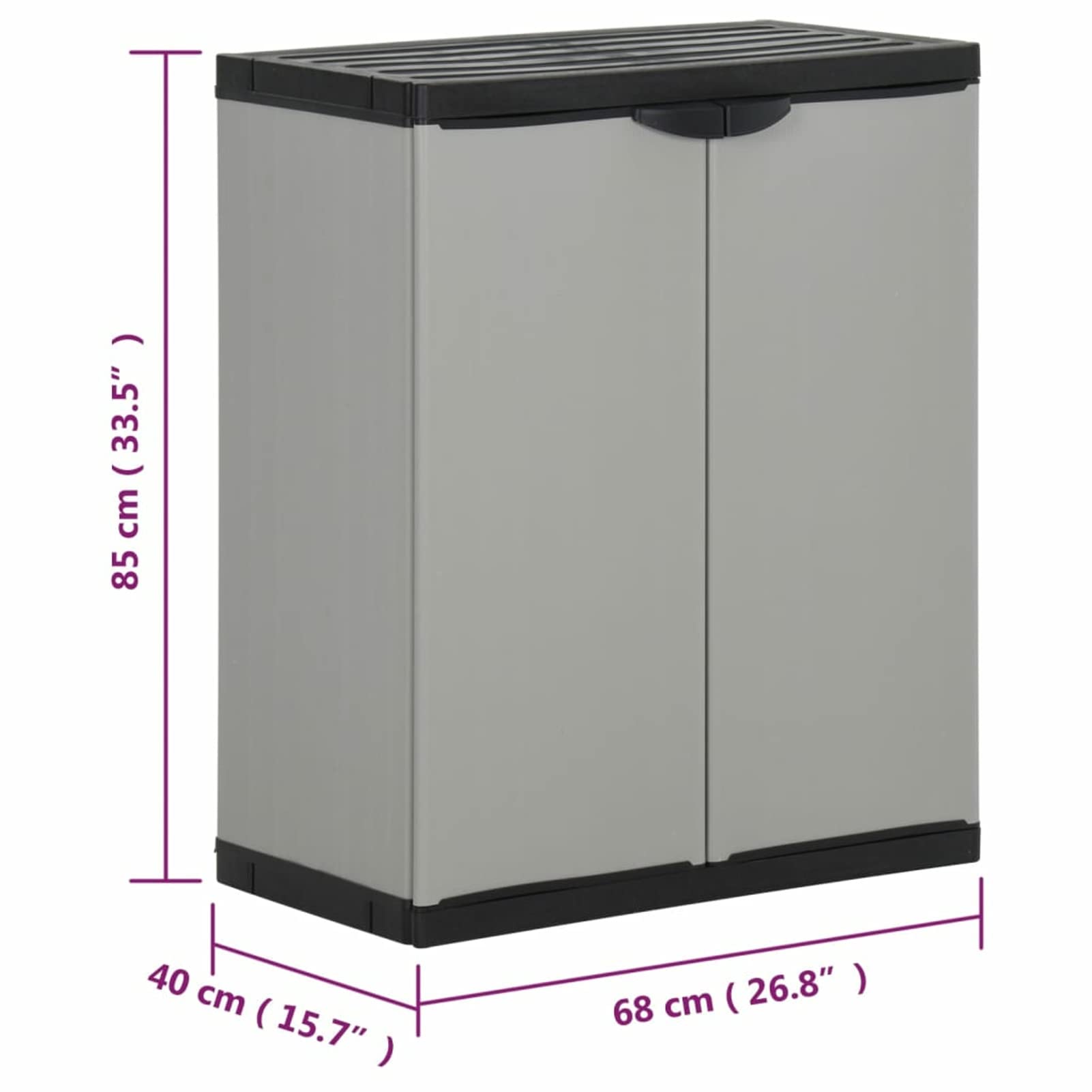 Tidyard Mülltonnenbox Gartenabfall-Schrank 68 x 40 x 85 cm (B x T x H),Mülltonnenverkleidung Müllbox Mülltonne Müllcontainer Gerätebox Mit 1 Einlegeboden und 3 Müllbeuteln,PVC, 100% Polypropylen